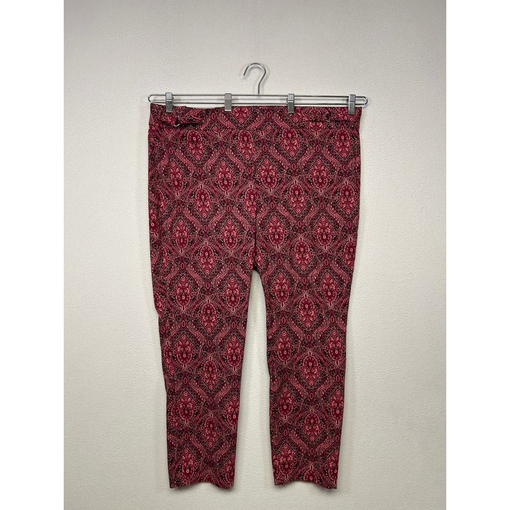 Boho Damask Preswick & Moore Women 3X Burgundy Paisley Ankle Pants